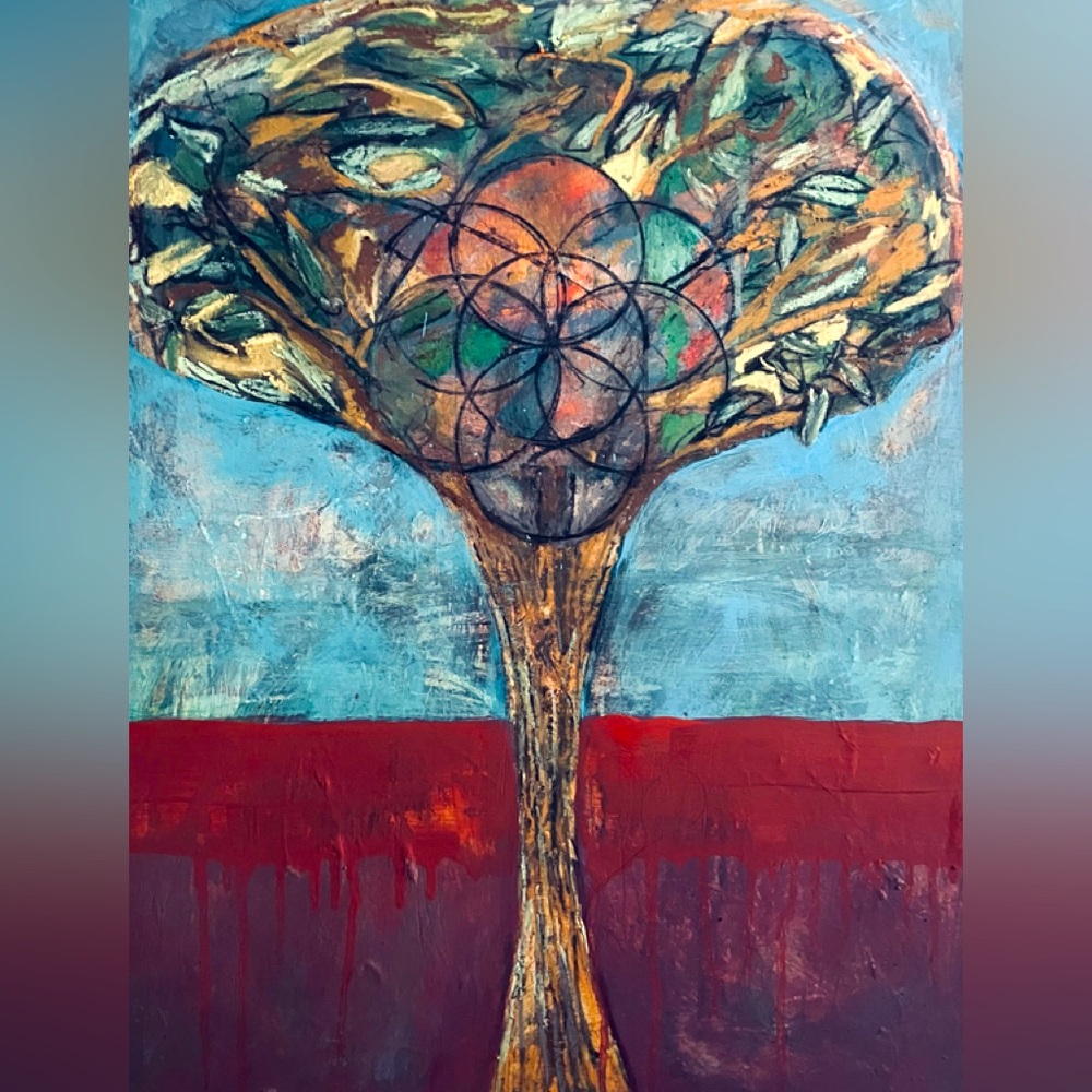 Oil painting “where I end and you Begin, tree of life”reasonable offers welcome